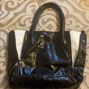 Cache black snake skin bag